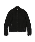 DAMAGE KNIT ZIP UP [BLACK]