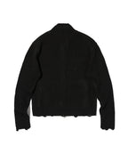 DAMAGE KNIT ZIP UP [BLACK]