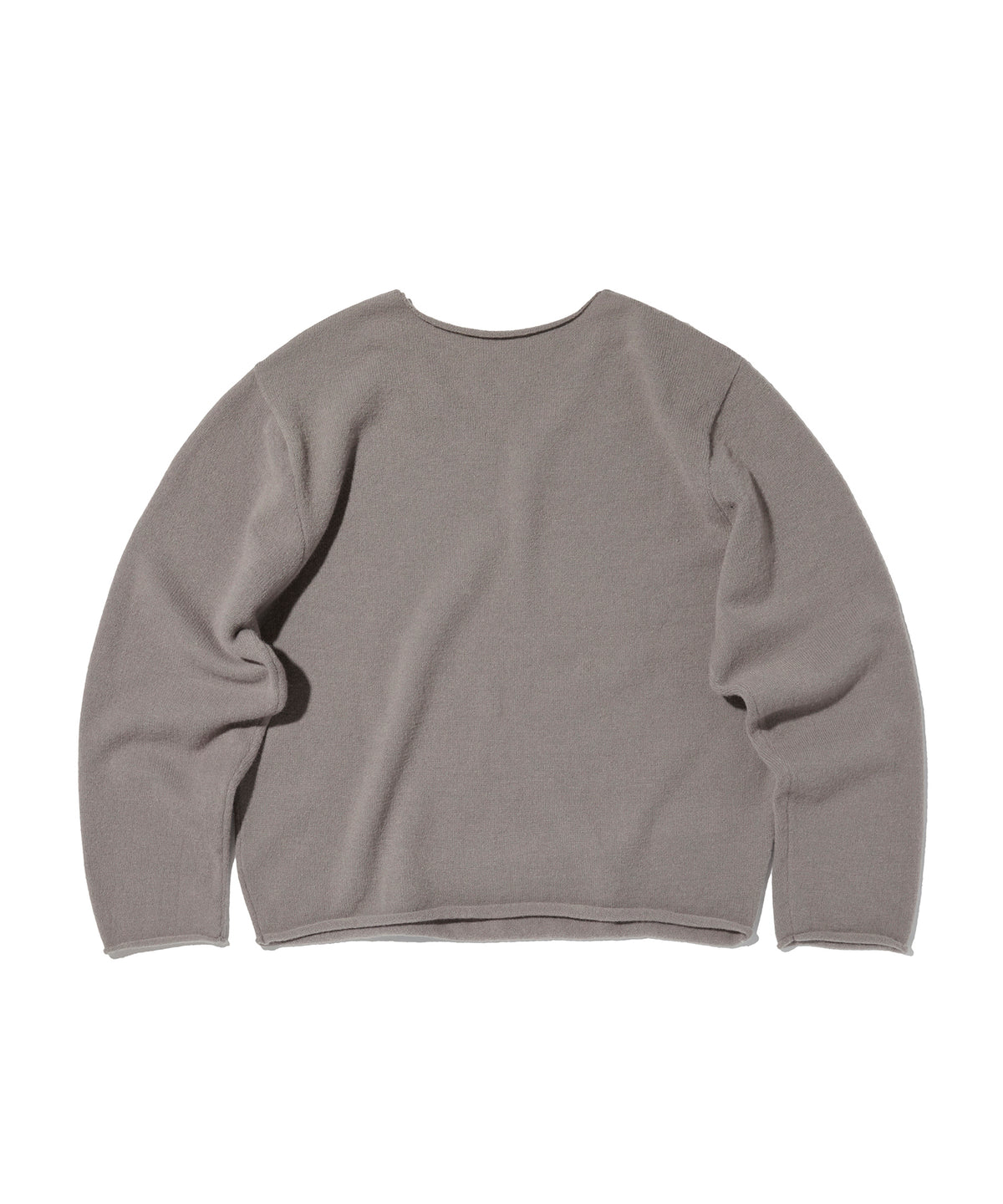 V NECK ROLLED KNIT [GRAY]