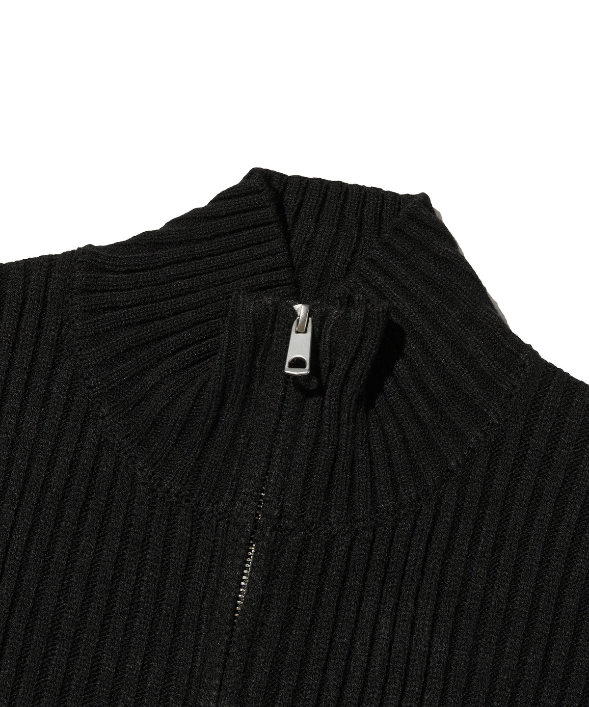 DAMAGE KNIT ZIP UP [BLACK]