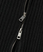 DAMAGE KNIT ZIP UP [BLACK]