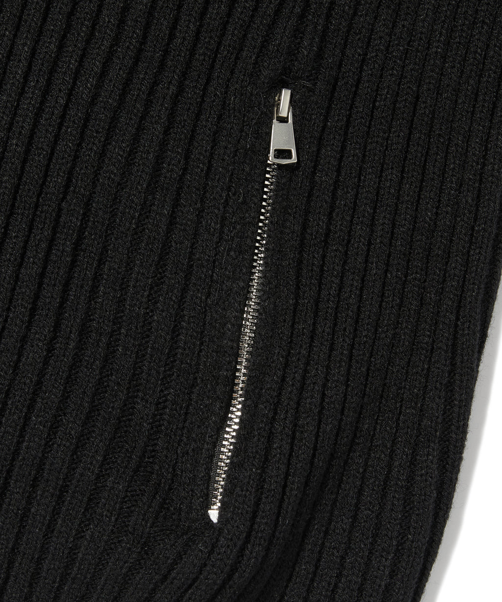 DAMAGE KNIT ZIP UP [BLACK]