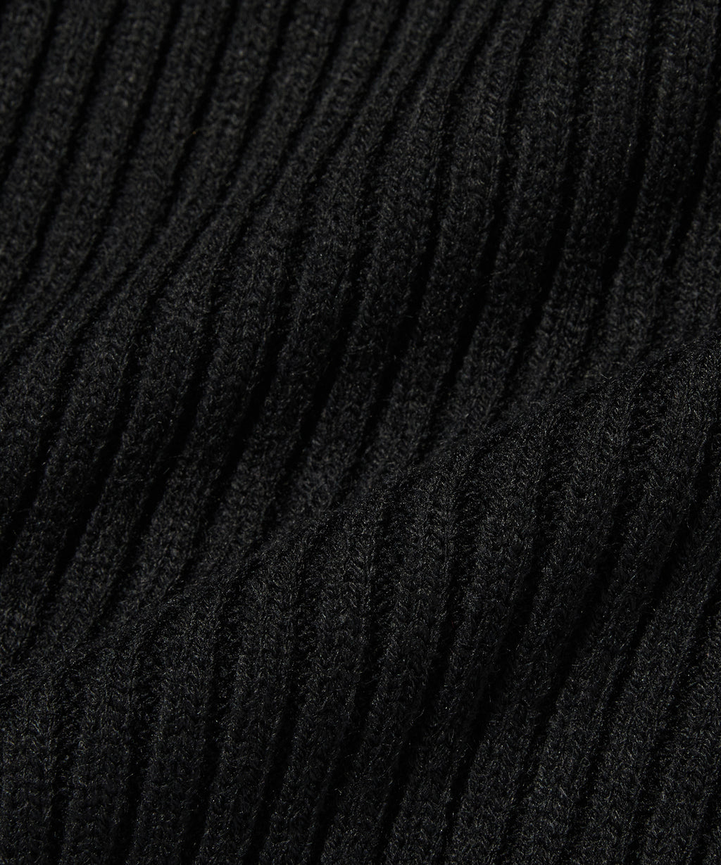 DAMAGE KNIT ZIP UP [BLACK]