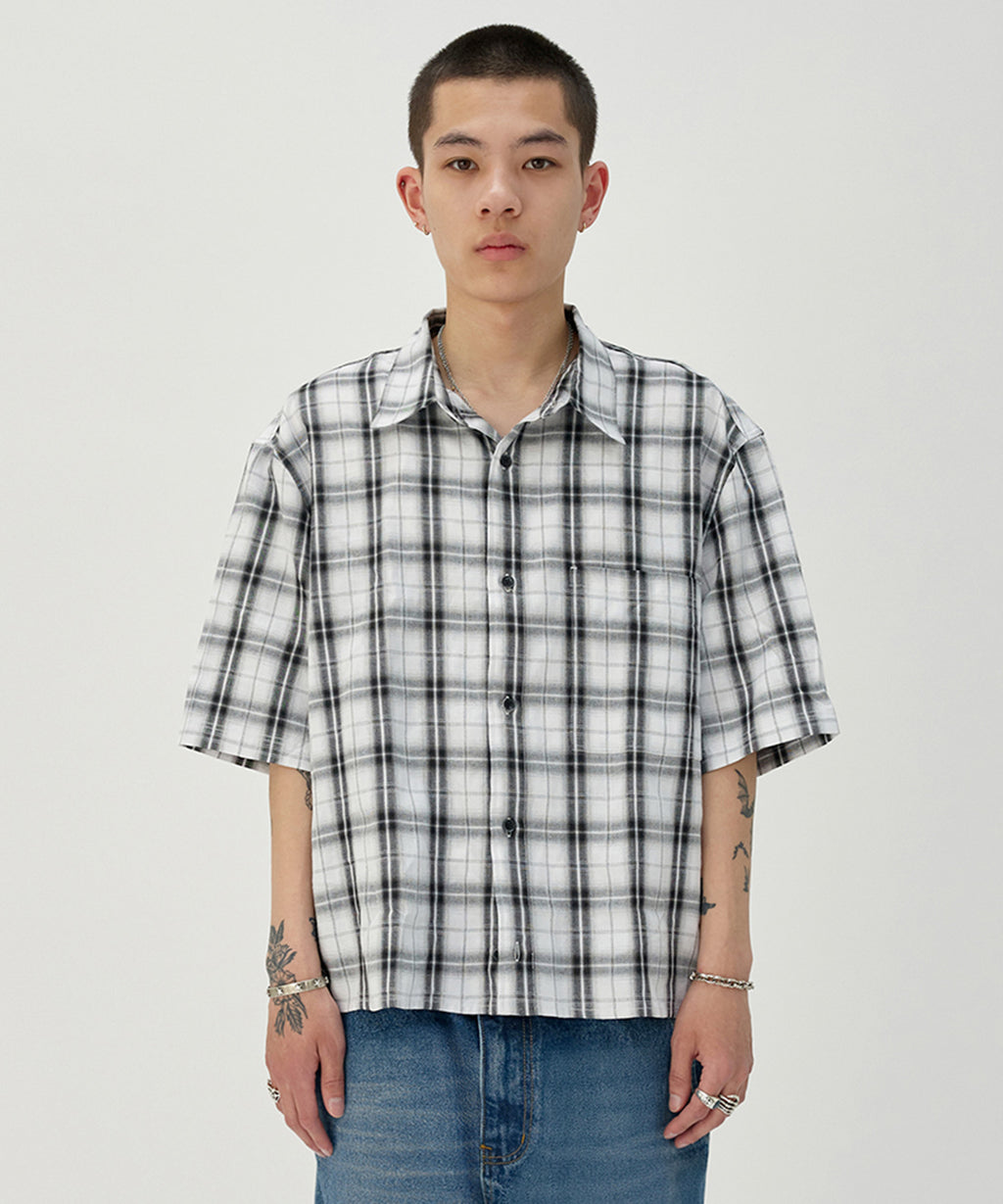 CHECK SHORT SLEEVE SHIRT [WHITE]