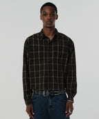 CROPPED CHECK SHIRT [BROWN]