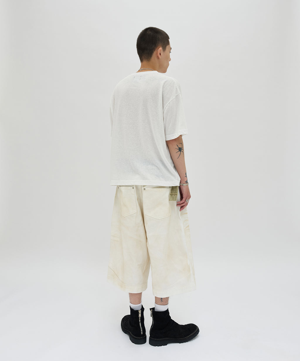 WRINKLE WASHED SHORTS [WHITE]