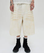 WRINKLE WASHED SHORTS [WHITE]