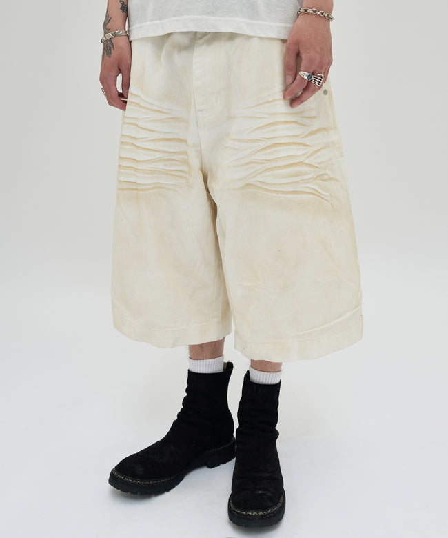 WRINKLE WASHED SHORTS [WHITE] Hover Image