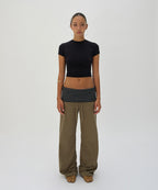LAYERED LONG PANTS [KHAKI]