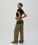 LAYERED LONG PANTS [KHAKI]