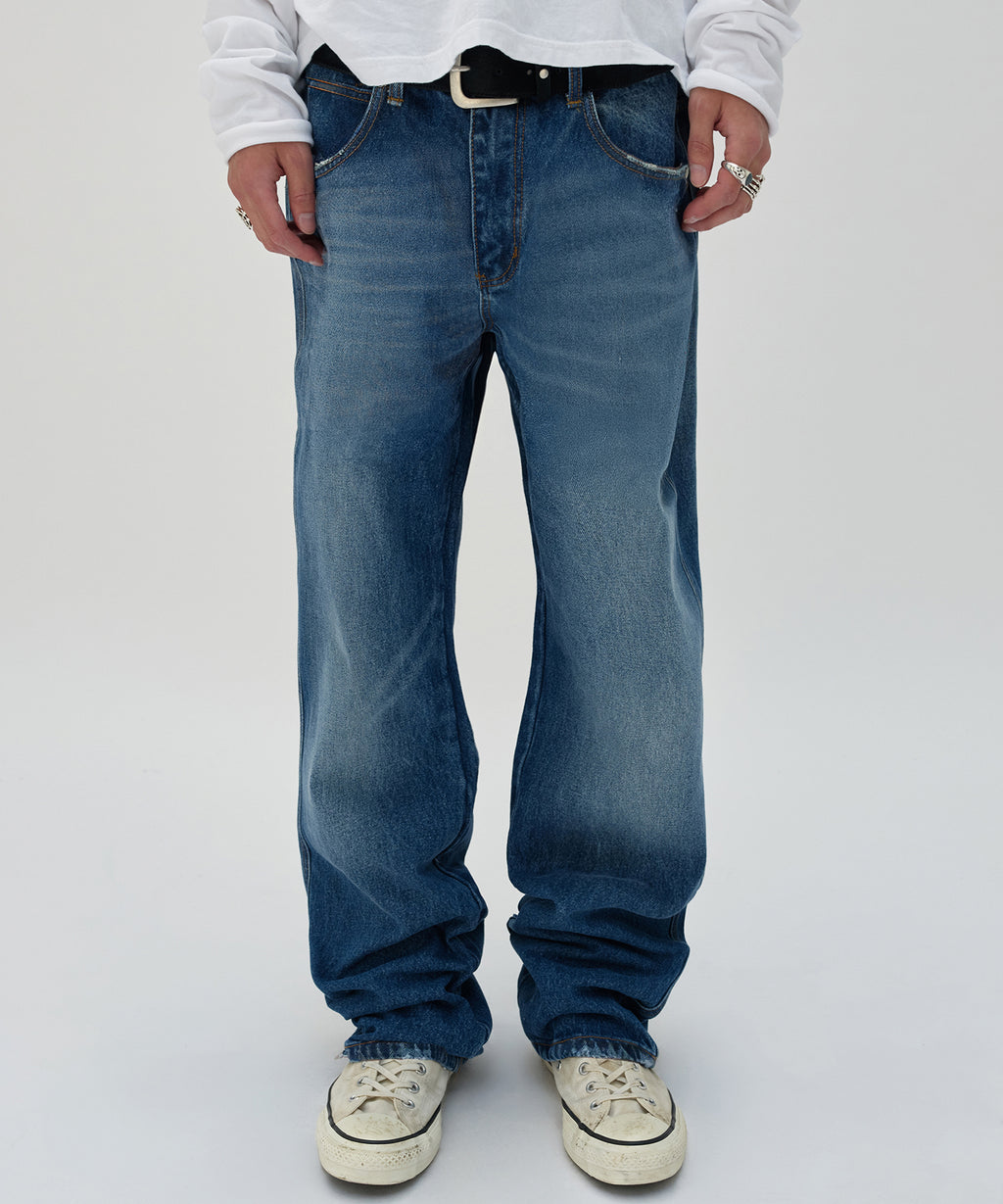 REGULAR STRAIGHT DENIM [BLUE]