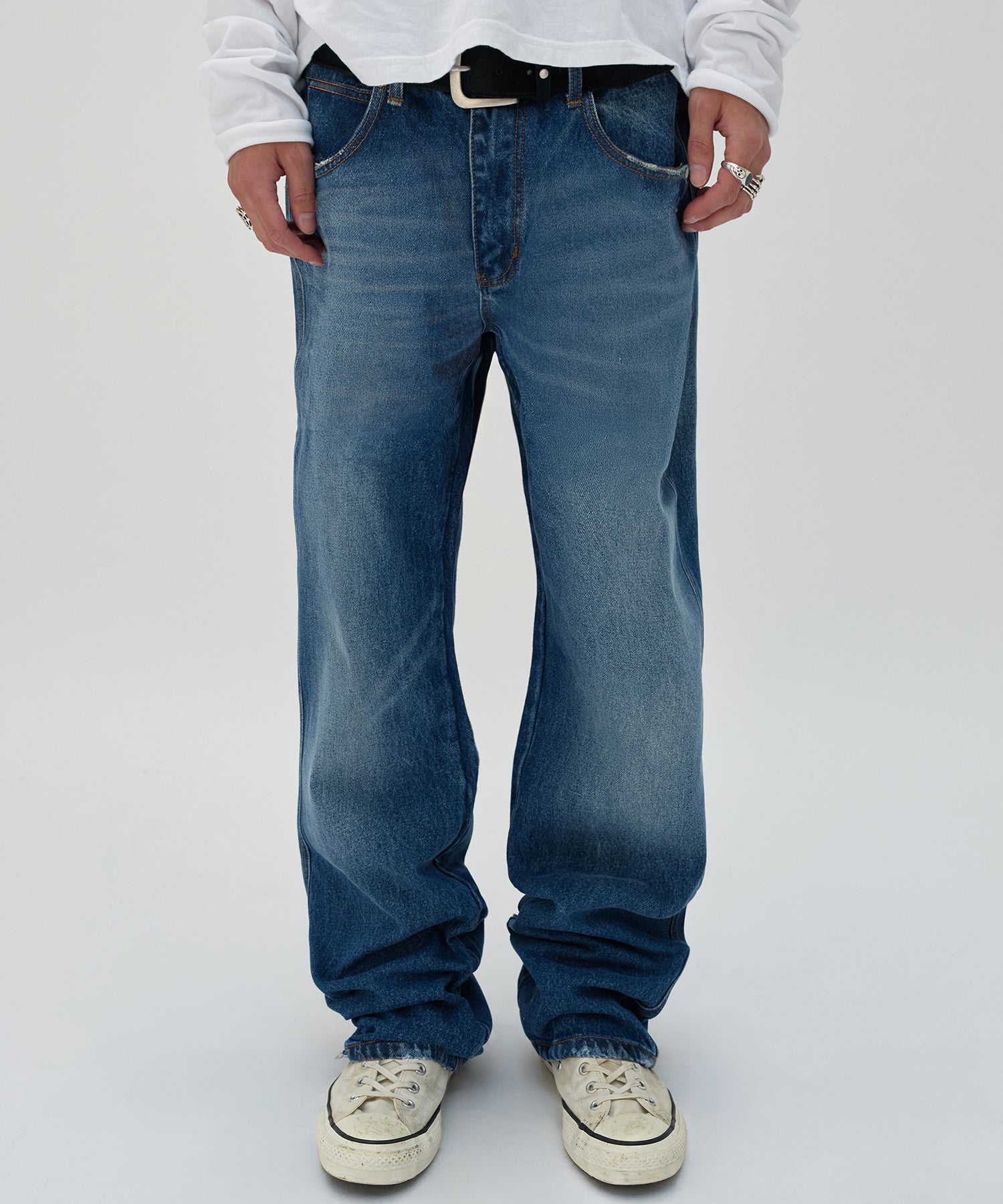 REGULAR STRAIGHT DENIM [BLUE]