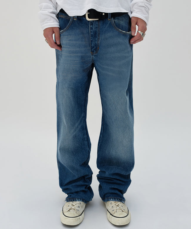REGULAR STRAIGHT DENIM [BLUE] Hover Image