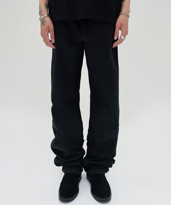 REGULAR STRAIGHT DENIM [BLACK] Hover Image