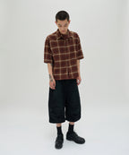 CHECK SHORT SLEEVE SHIRT [LIGHT BROWN]