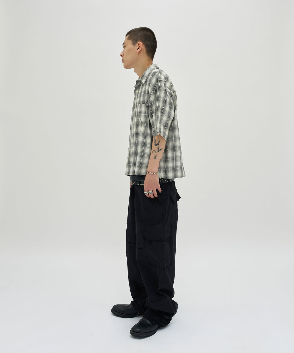 CHECK SHORT SLEEVE SHIRT [IVORY]
