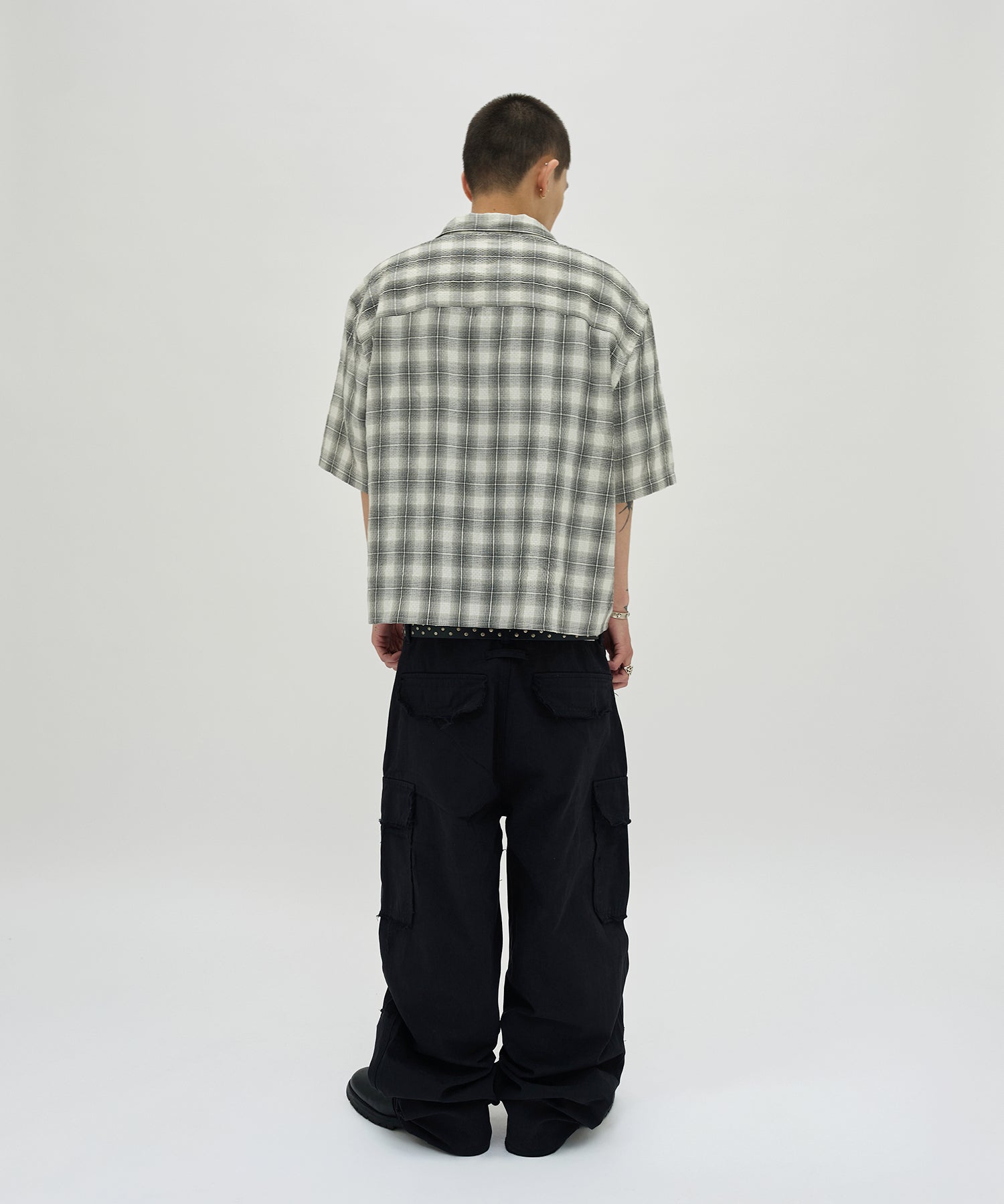 CHECK SHORT SLEEVE SHIRT [IVORY]