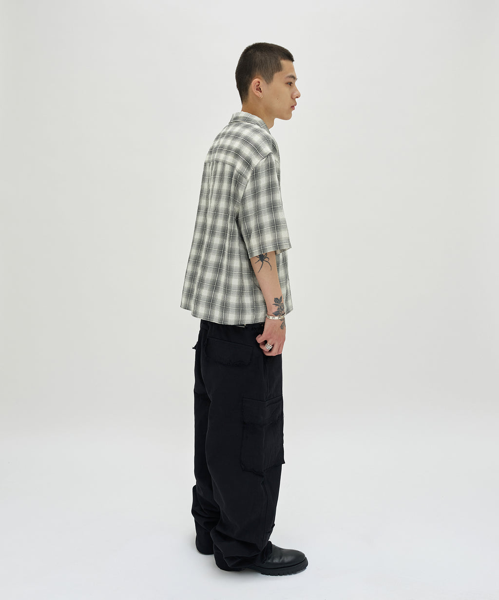 CHECK SHORT SLEEVE SHIRT [IVORY]