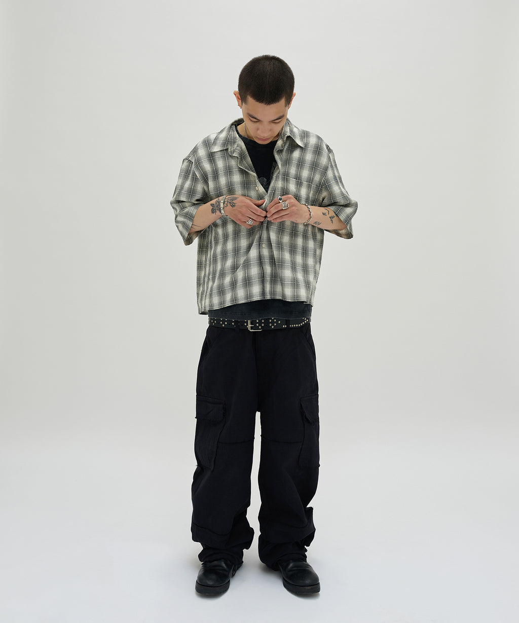 CHECK SHORT SLEEVE SHIRT [IVORY]