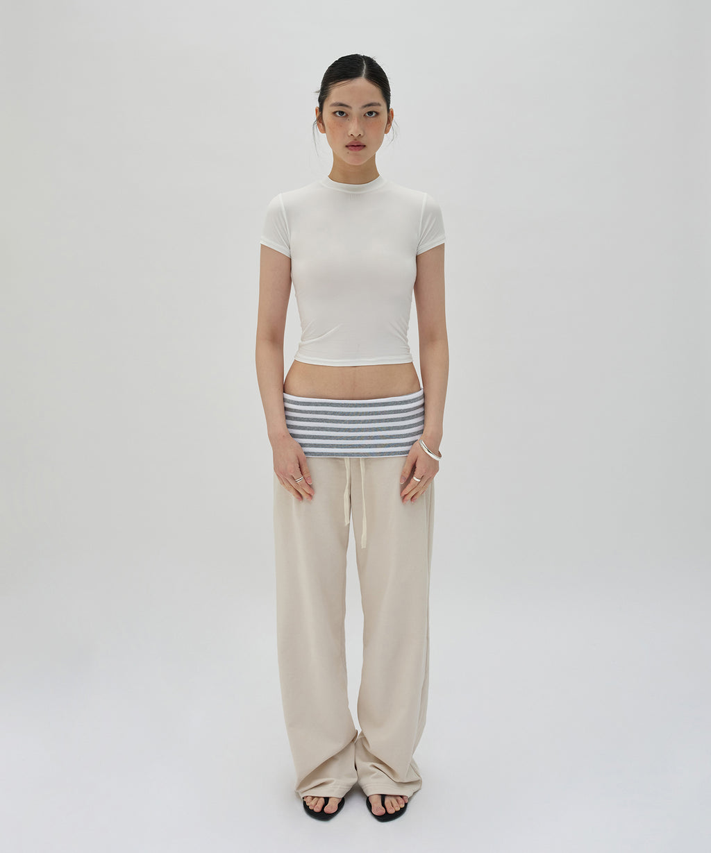 LAYERED LONG PANTS [IVORY]