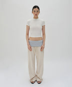 LAYERED LONG PANTS [IVORY]