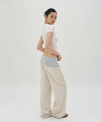 LAYERED LONG PANTS [IVORY]