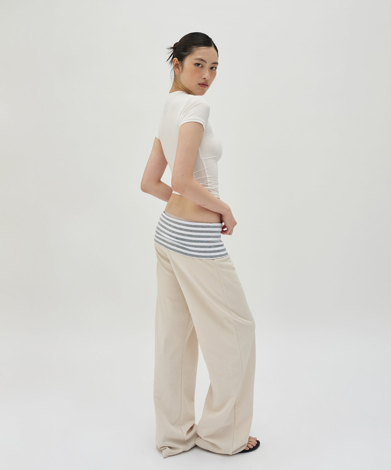 LAYERED LONG PANTS [IVORY]