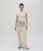 LAYERED LONG PANTS [IVORY]