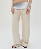 LAYERED LONG PANTS [IVORY]