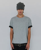 TEXTURED LAYERED TEE [GRAY]