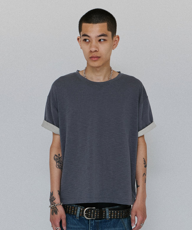 TEXTURED LAYERED TEE [PURPLE] Hover Image
