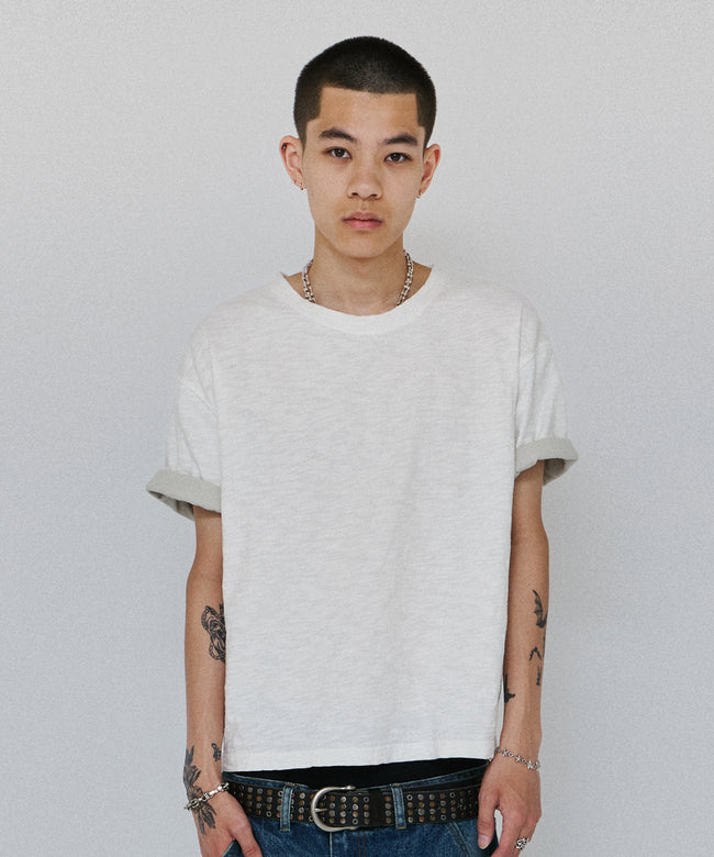 TEXTURED LAYERED TEE [WHITE] Hover Image
