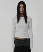 CABLE HENLEY NECK [WHITE]