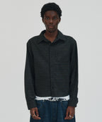 CROPPED CHECK SHIRT [BLACK]