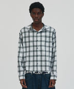 CROPPED CHECK SHIRT [WHITE]
