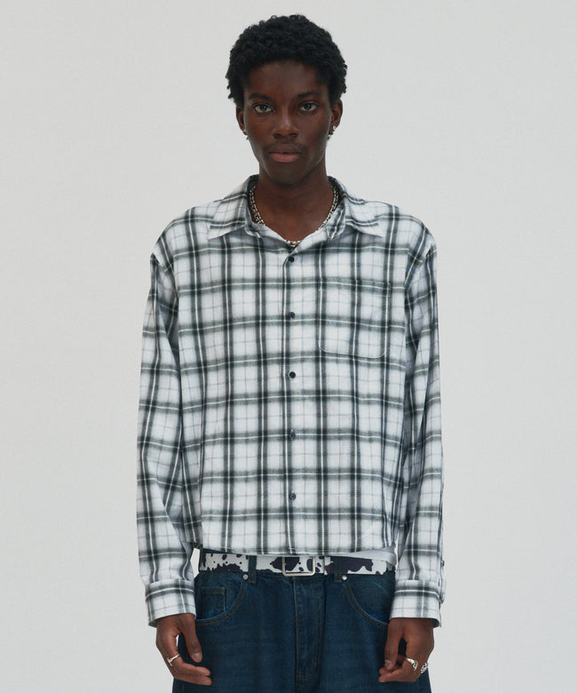CROPPED CHECK SHIRT [WHITE] Hover Image
