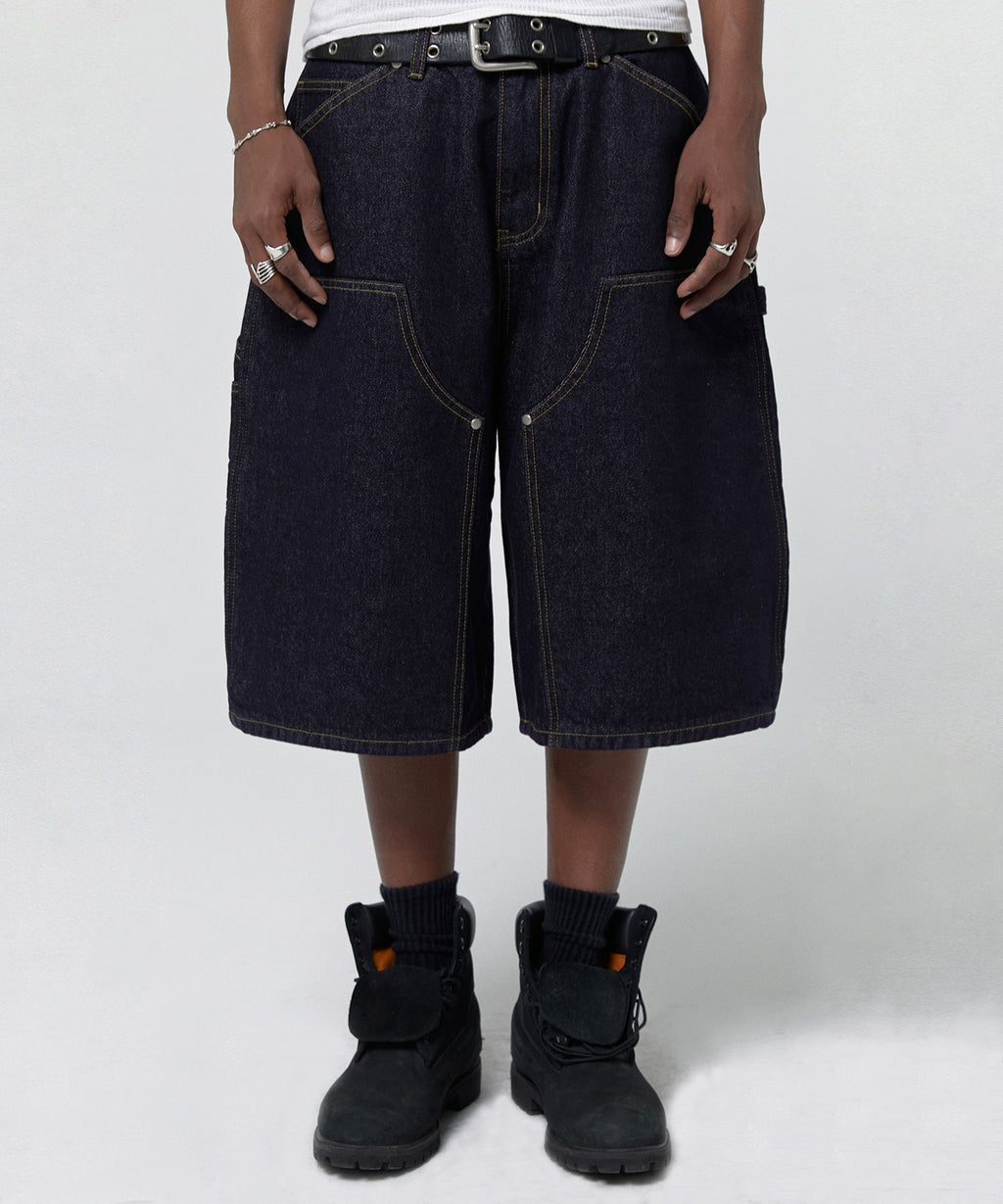 CONTOUR DOUBLE KNEE SHORTS [RAW INDIGO]