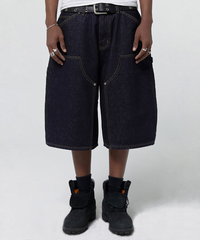 CONTOUR DOUBLE KNEE SHORTS [RAW INDIGO] Main Image