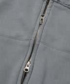 LOOSE SUADE HOOD ZIP UP [BLUE GRAY]