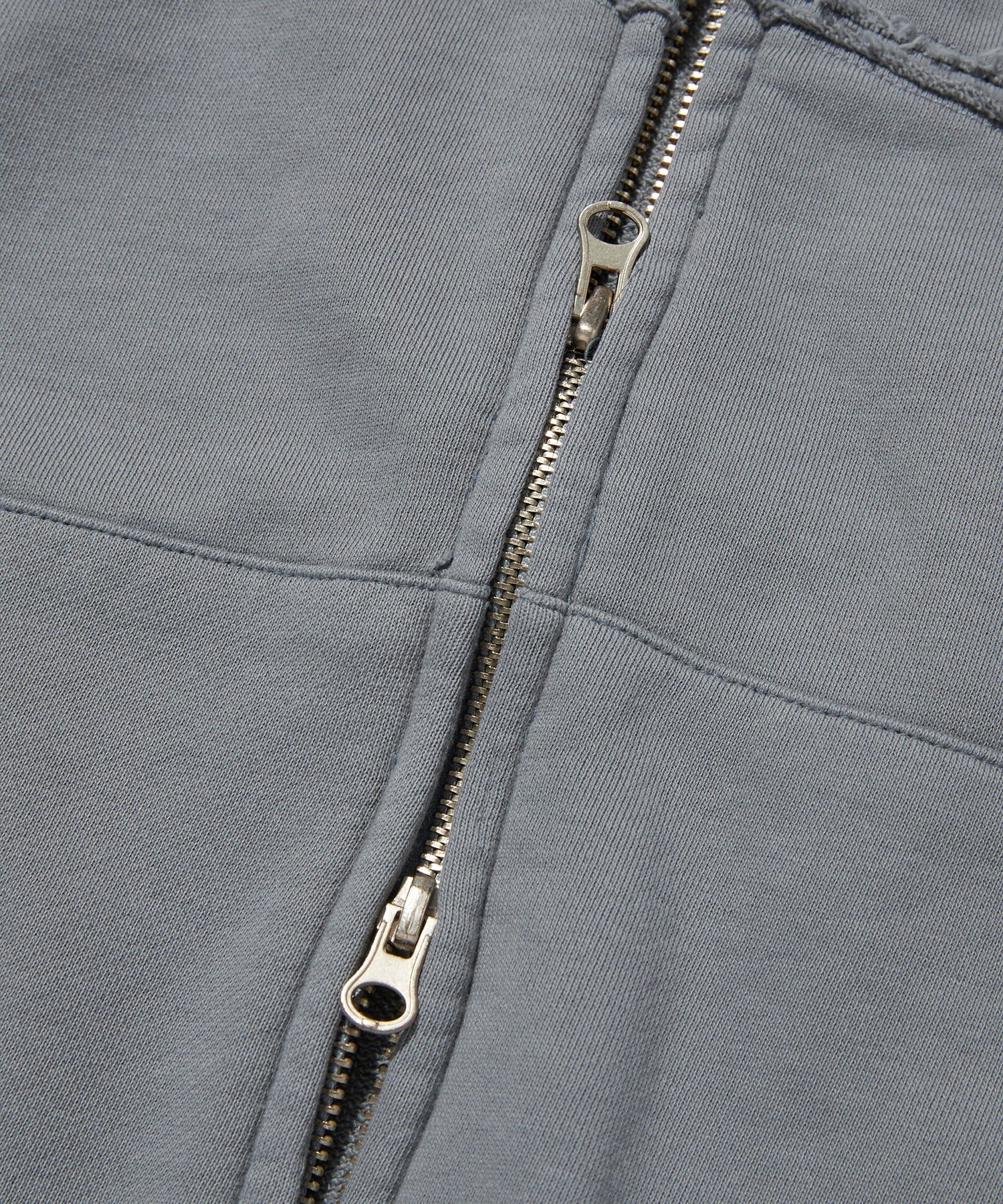LOOSE SUADE HOOD ZIP UP [BLUE GRAY]