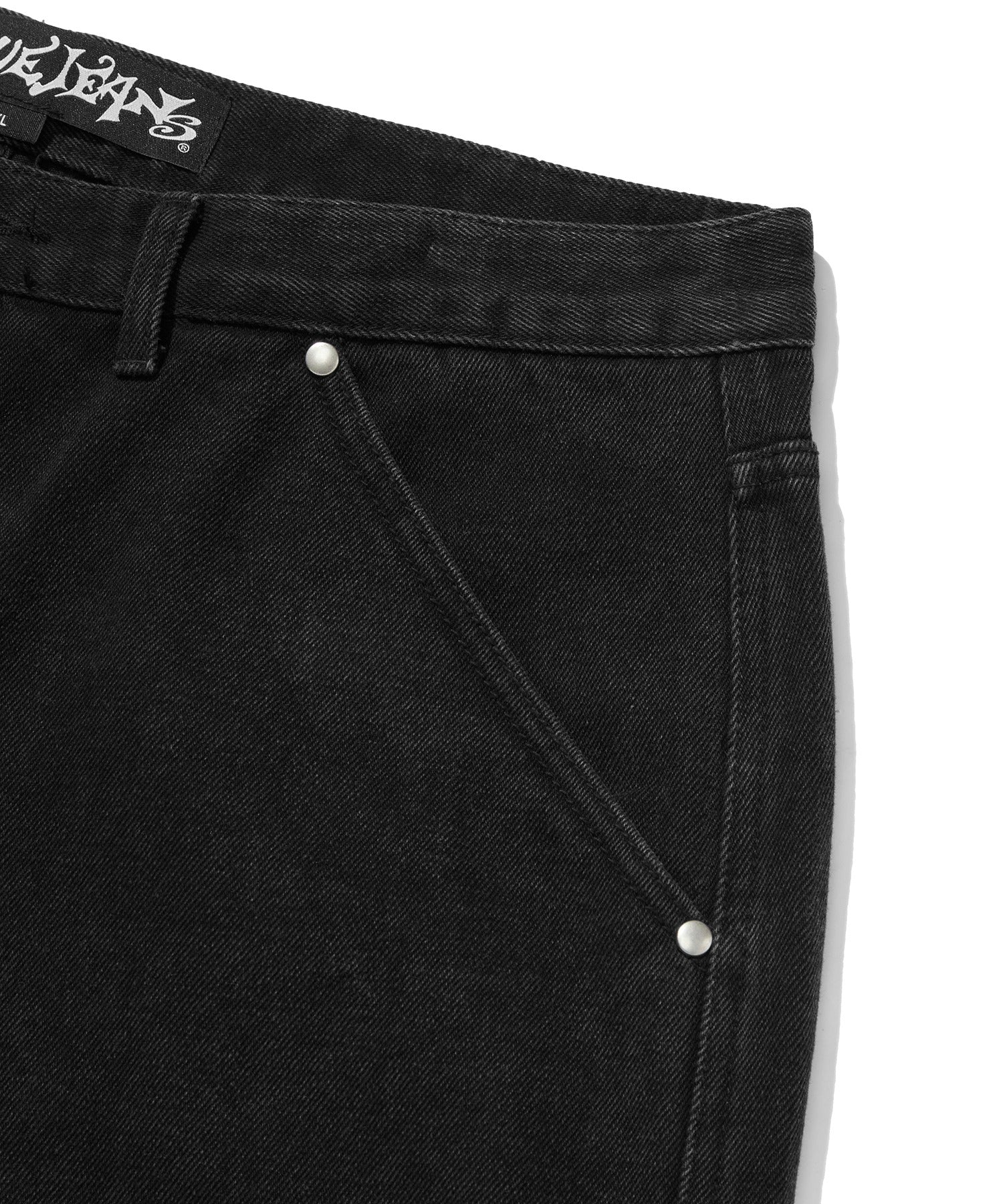 CARPENTER DENIM SHORTS [BLACK]