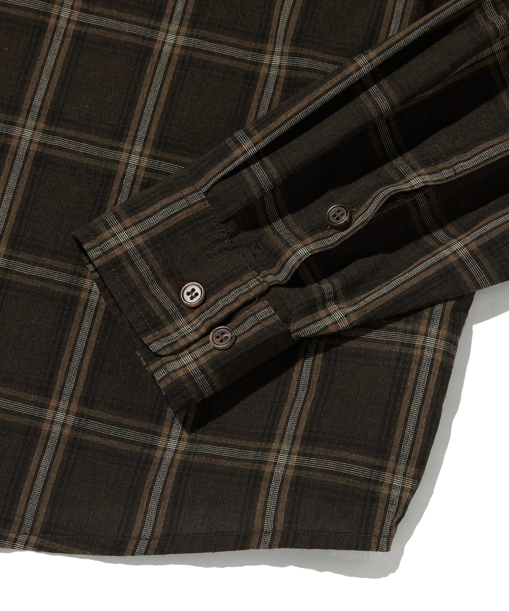 CROPPED CHECK SHIRT [BROWN]