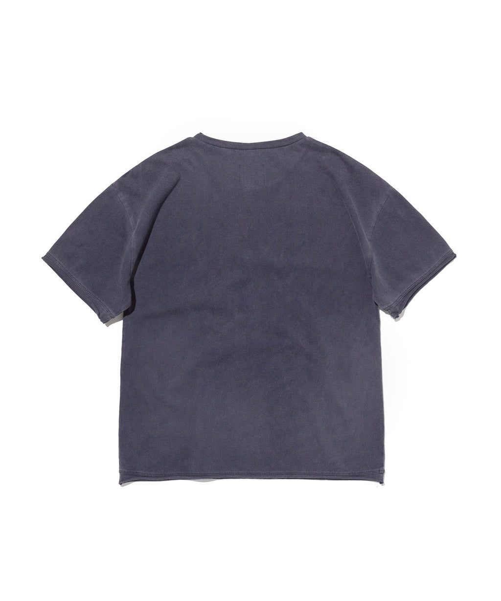 WASHED HENLEY NECK TEE [WASHING NAVY]
