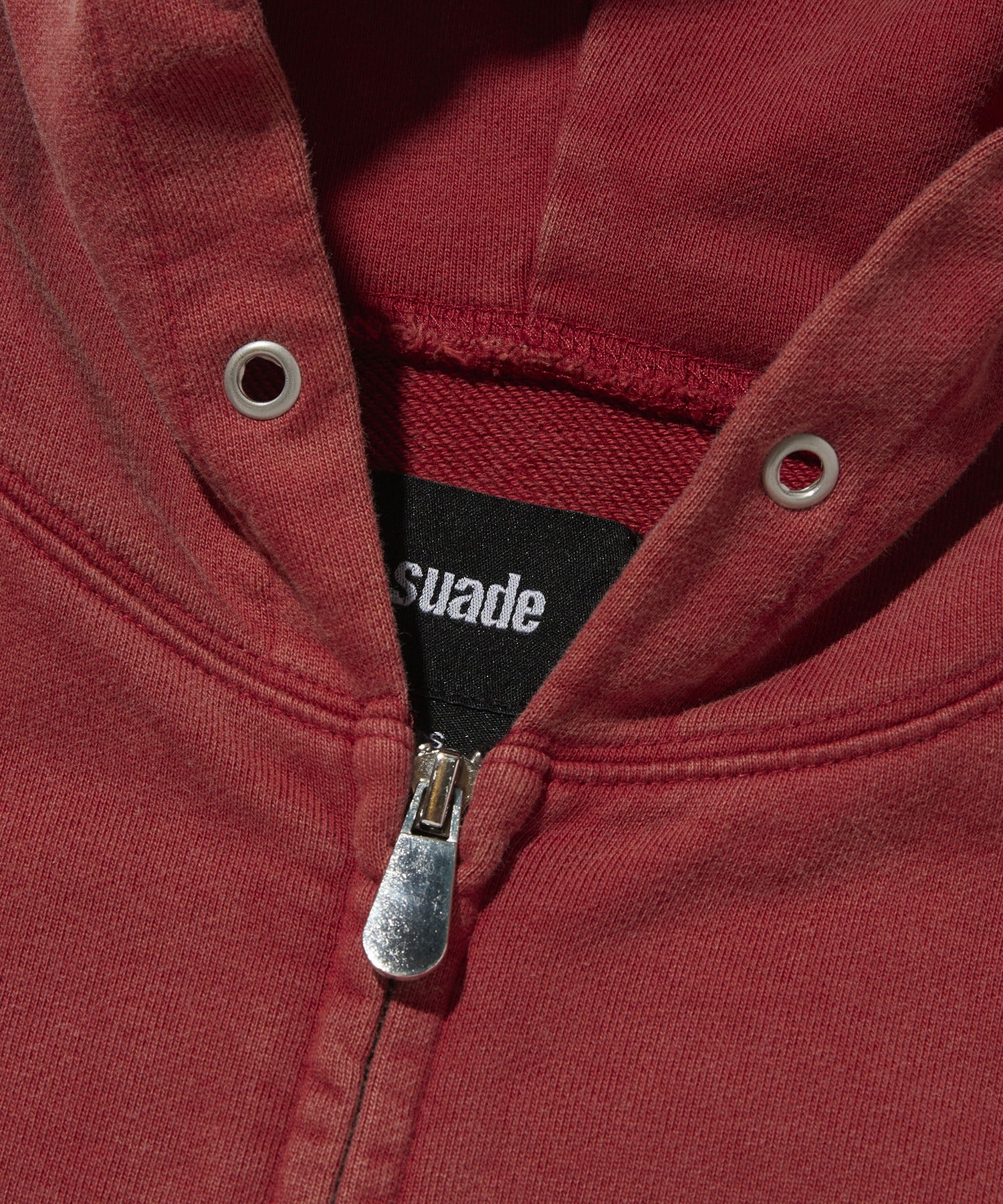 CROPPED WASHED HOOD ZIP UP [RED]
