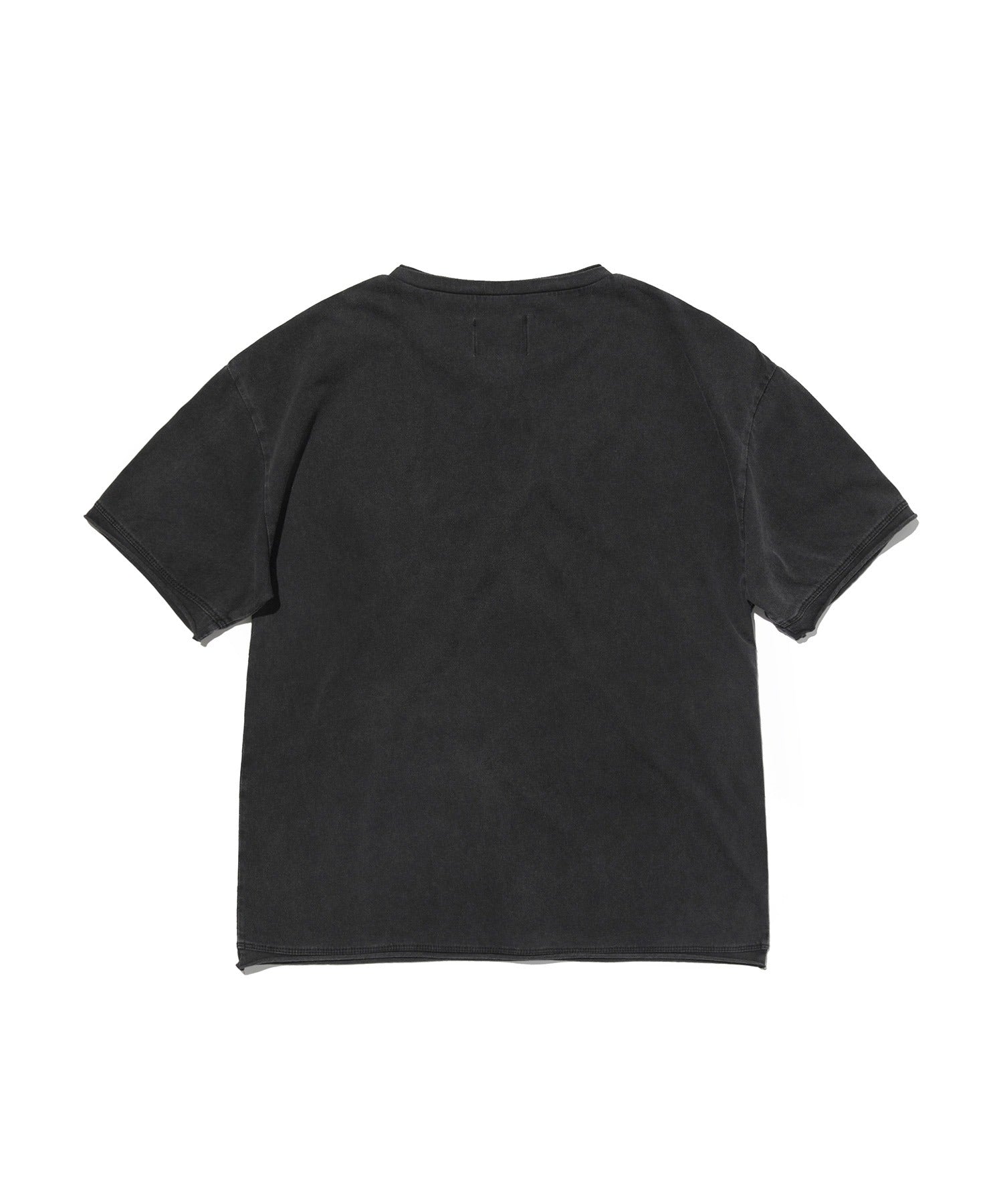 WASHED HENLEY NECK TEE [WASHING BLACK]