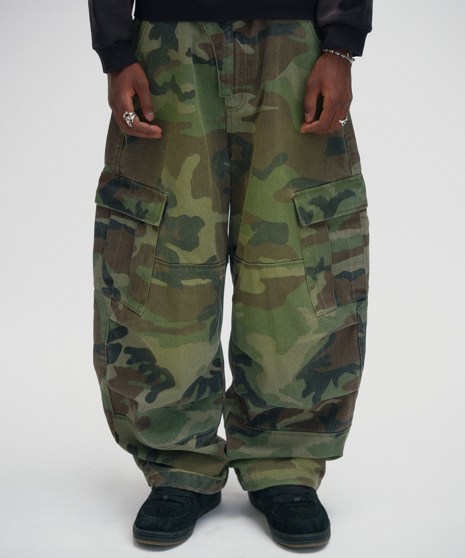 WASHED CARGO PANTS [GREEN CAMO]