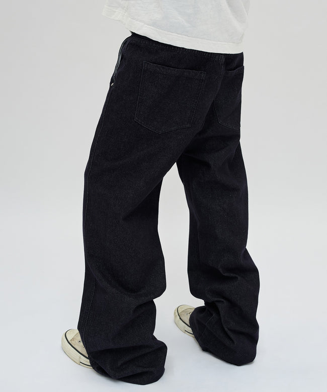CURVED FLARE DENIM [RAW INDIGO] Hover Image