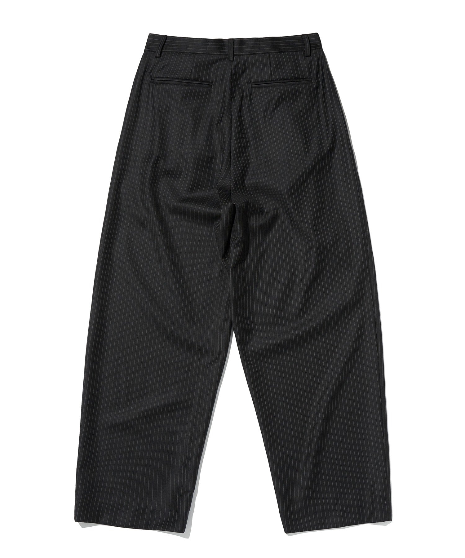 TWO TUCK STRIPE SLACKS [BLACK]