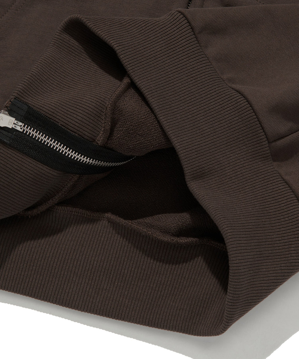 NORMAL HOOD ZIP UP [BROWN]