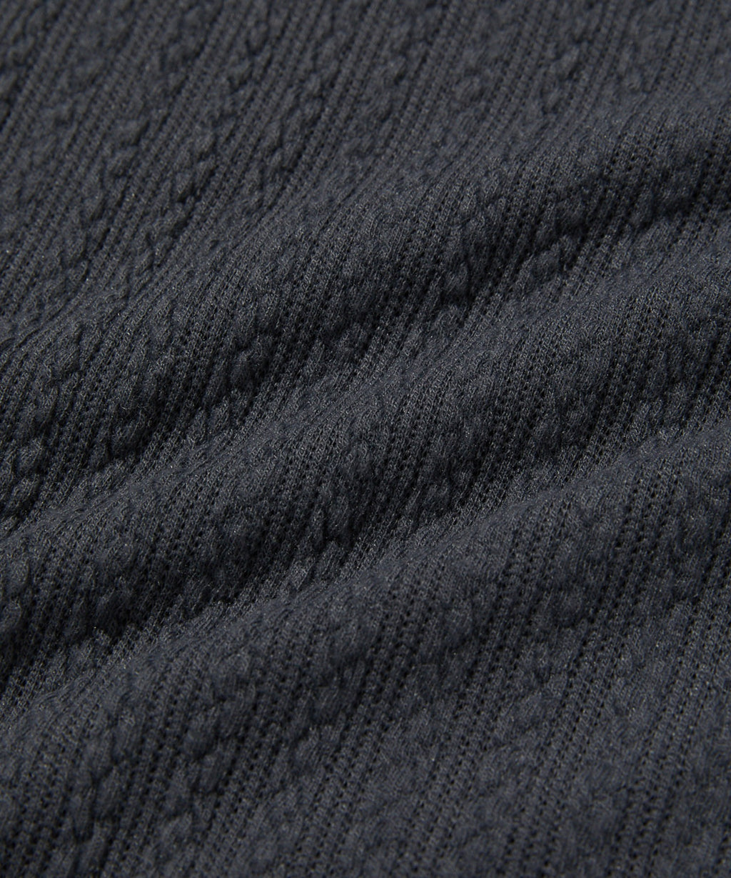 CABLE HENLEY NECK [CHARCOAL GRAY]